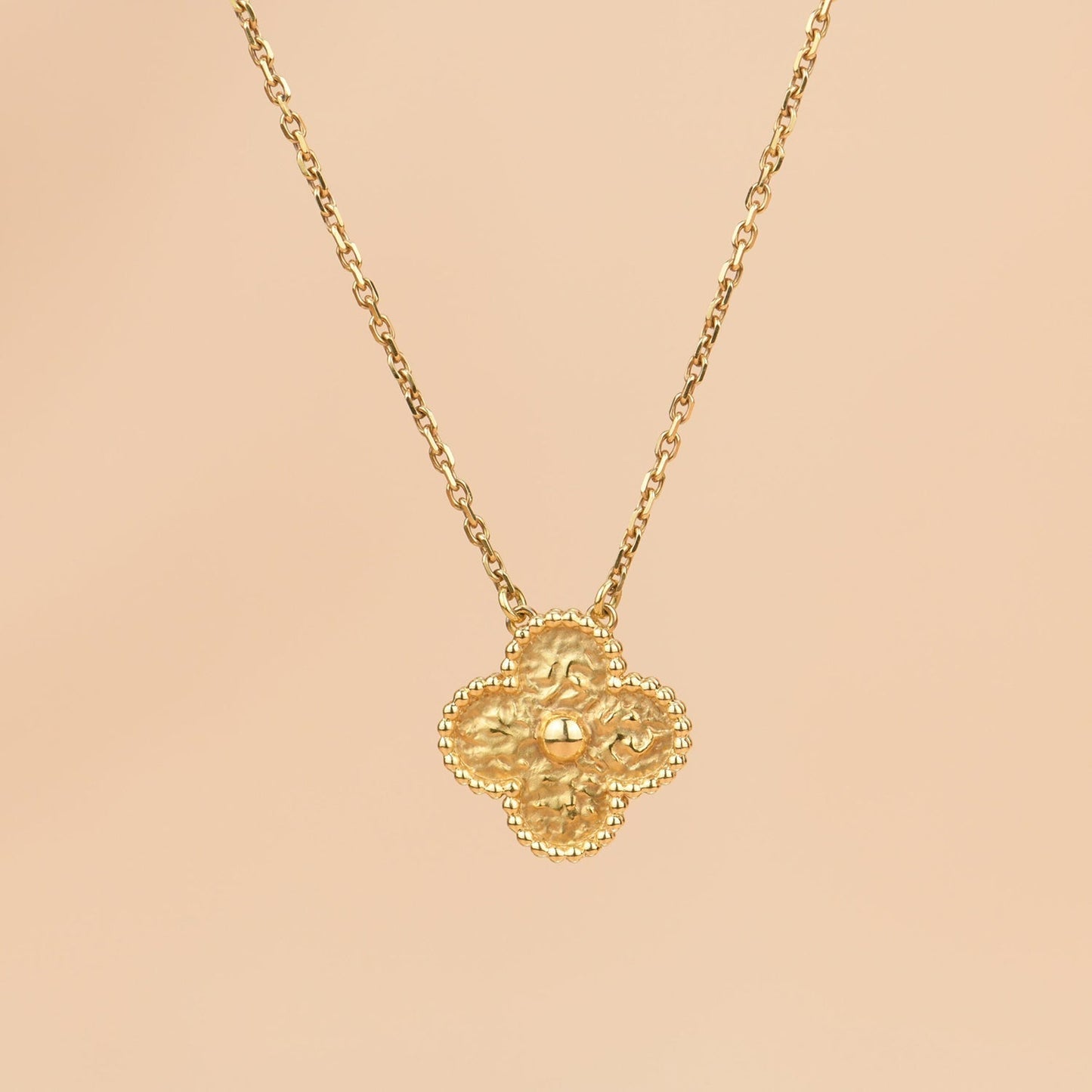 [Baslove]CLOVER 15MM  BRONZING NECKLACE