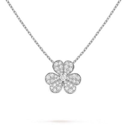 [Baslove]CLOVER DIAMOND NECKLACE SILVER