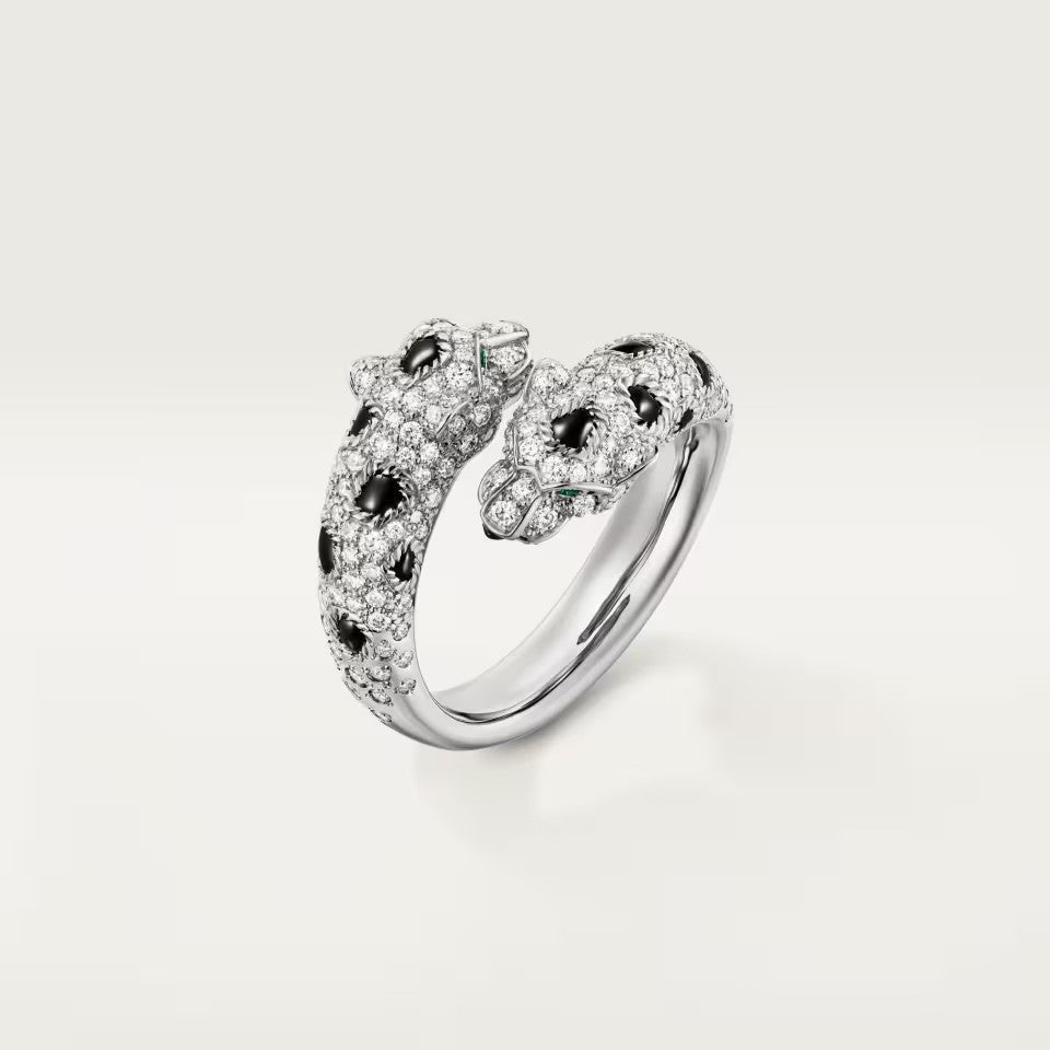 [AURORA]PANTHERE DOUBLE HEADED FULL DIAMOND  RING