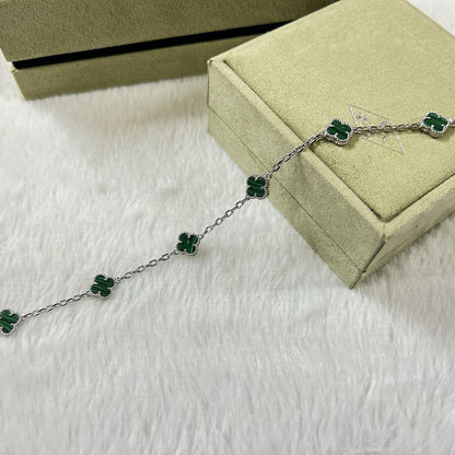 [AURORA]CLOVER 6 MOTIF MALACHITE BRACELET