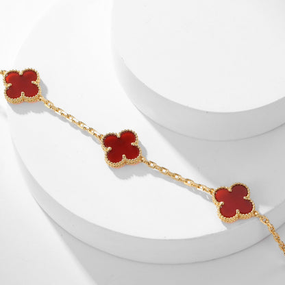 [Baslove]CLOVER 10 MOTIFS CARNELIAN NECKLACE