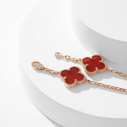 [Baslove]CLOVER 10 MOTIFS CARNELIAN NECKLACE