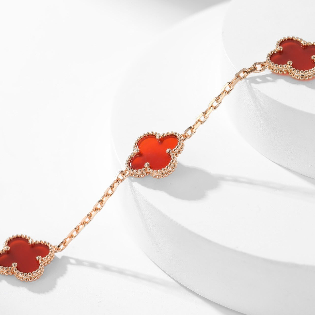 [Baslove]CLOVER 10 MOTIFS CARNELIAN NECKLACE