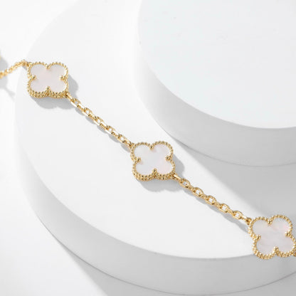 [Baslove]CLOVER 10 MOTIFS WHITE MOTHER OF PEARL NECKLACE