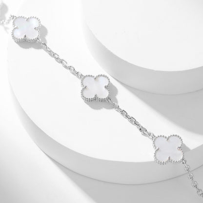 [Baslove]CLOVER 10 MOTIFS WHITE MOTHER OF PEARL NECKLACE