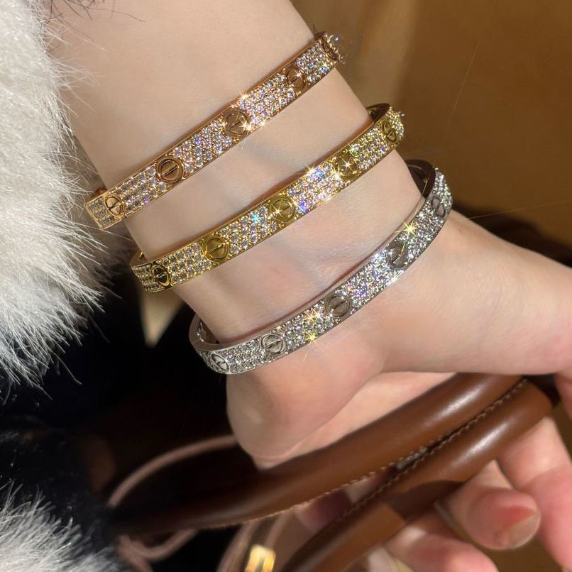 [AURORA]LOVE BRACELET 6.1MM DIAMOND-PAVED