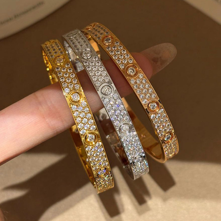 [AURORA]LOVE BRACELET 6.1MM DIAMOND-PAVED 10 BIG DIAMONDS