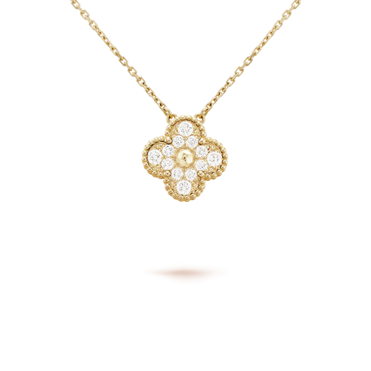 [Baslove]CLOVER 15MM DIAMOND SINGLE FLOWER NECKLACE