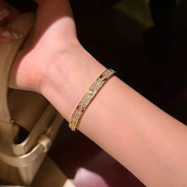 [AURORA]LOVE BRACELET 6.1MM DIAMOND-PAVED 10 BIG DIAMONDS