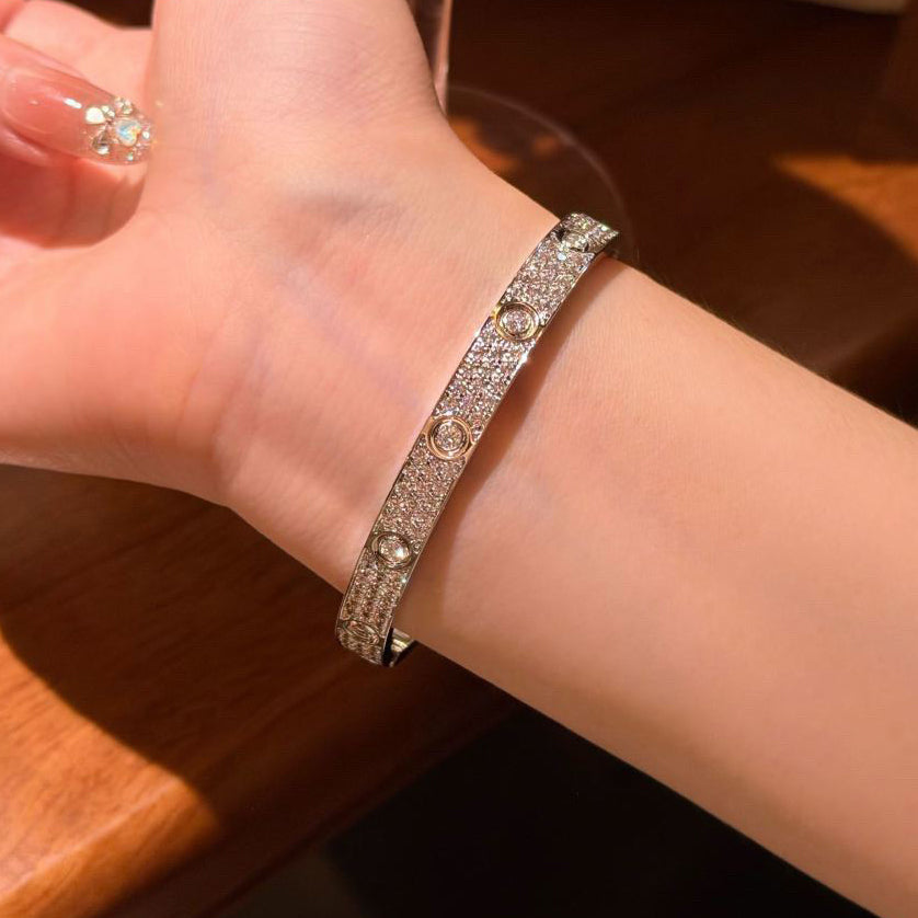 [AURORA]LOVE BRACELET 6.1MM DIAMOND-PAVED 10 BIG DIAMONDS