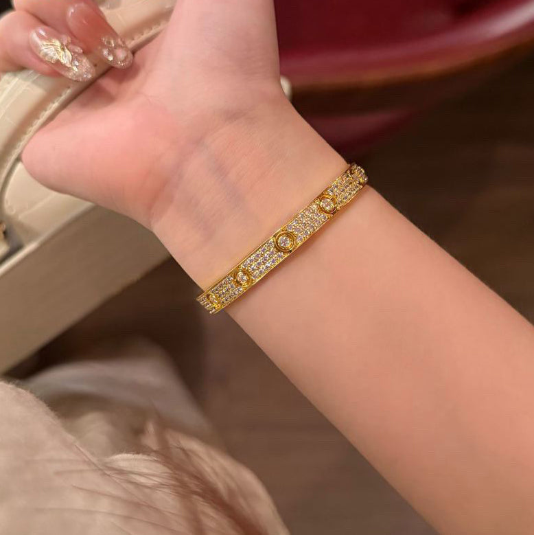 [AURORA]LOVE BRACELET 6.1MM DIAMOND-PAVED 10 BIG DIAMONDS