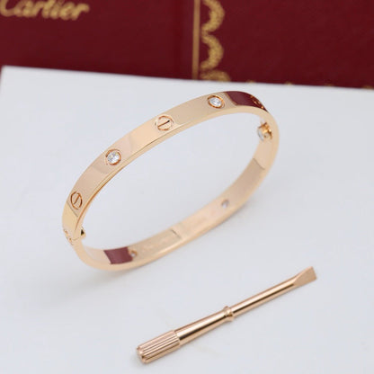 [AURORA]LOVE BRACELET 6.1MM 4 DIAMONDS