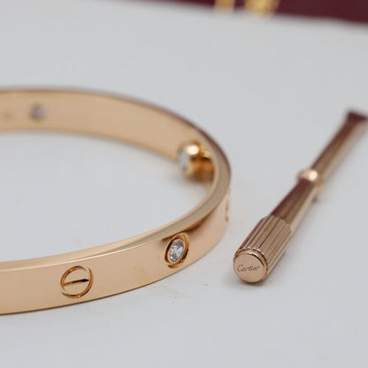 [AURORA]LOVE BRACELET 6.1MM 4 DIAMONDS