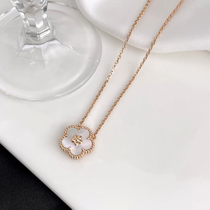 [Baslove]LUCKY  WHITE MOP  PLUM BLOSSOM NECKLACE