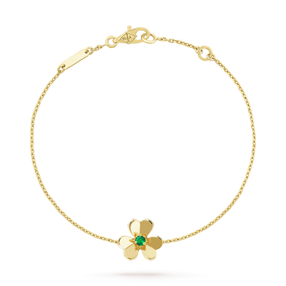 [Baslove]FRIVOLE GOLD FLOWER PINK MALACHITE BRACELET