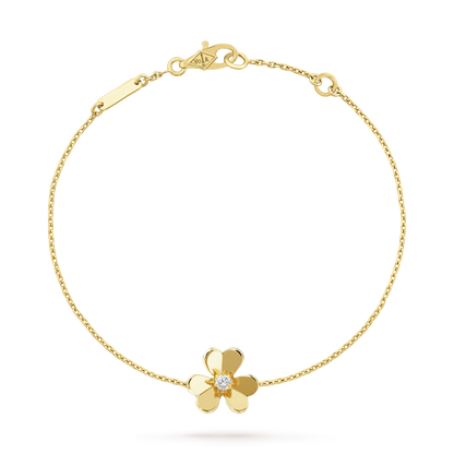 [Baslove]FRIVOLE GOLD FLOWER PINK MALACHITE BRACELET