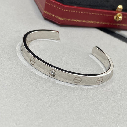 [Baslove]LOVE BRACELET 6.1MM 1 DIAMOND OPEN CUFF