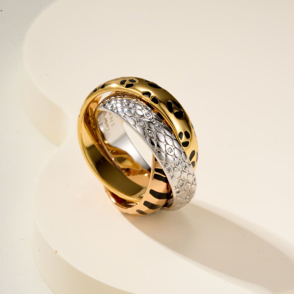 [AURORA] TRINITY  RING LEOPARD PRINT