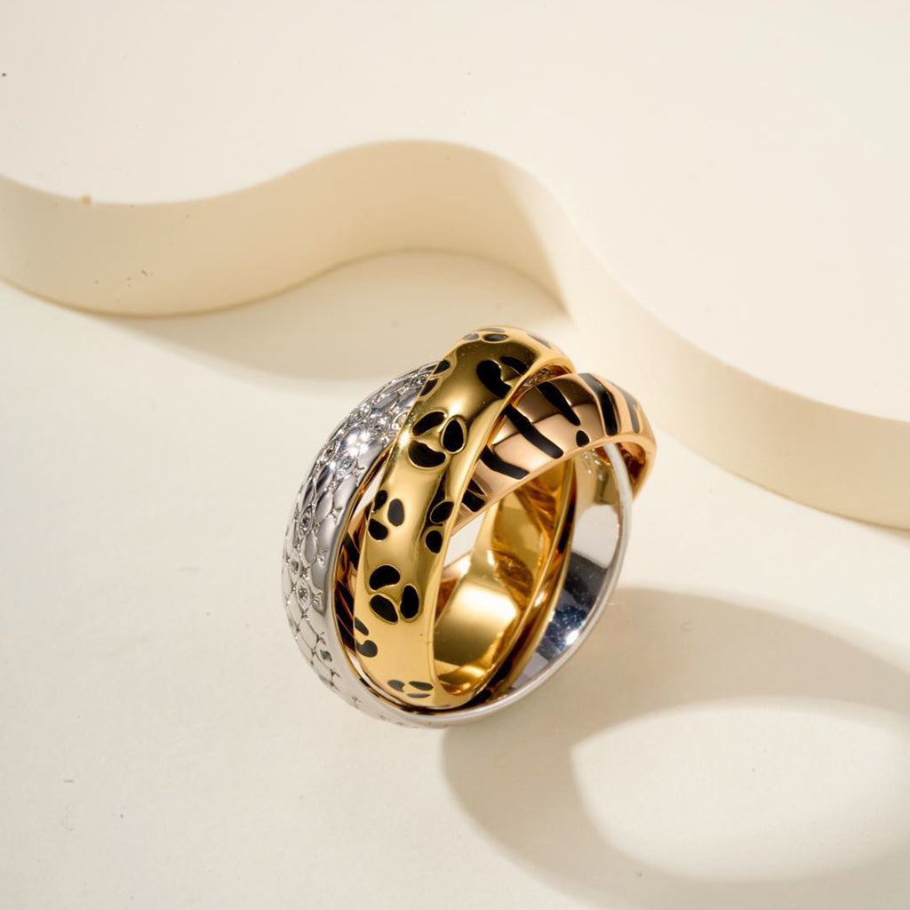 [AURORA] TRINITY  RING LEOPARD PRINT