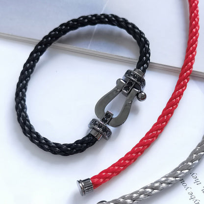 [Baslove]FORCE LARGE SERIES HORSESHOE BLACK SAMURAI BRACELET