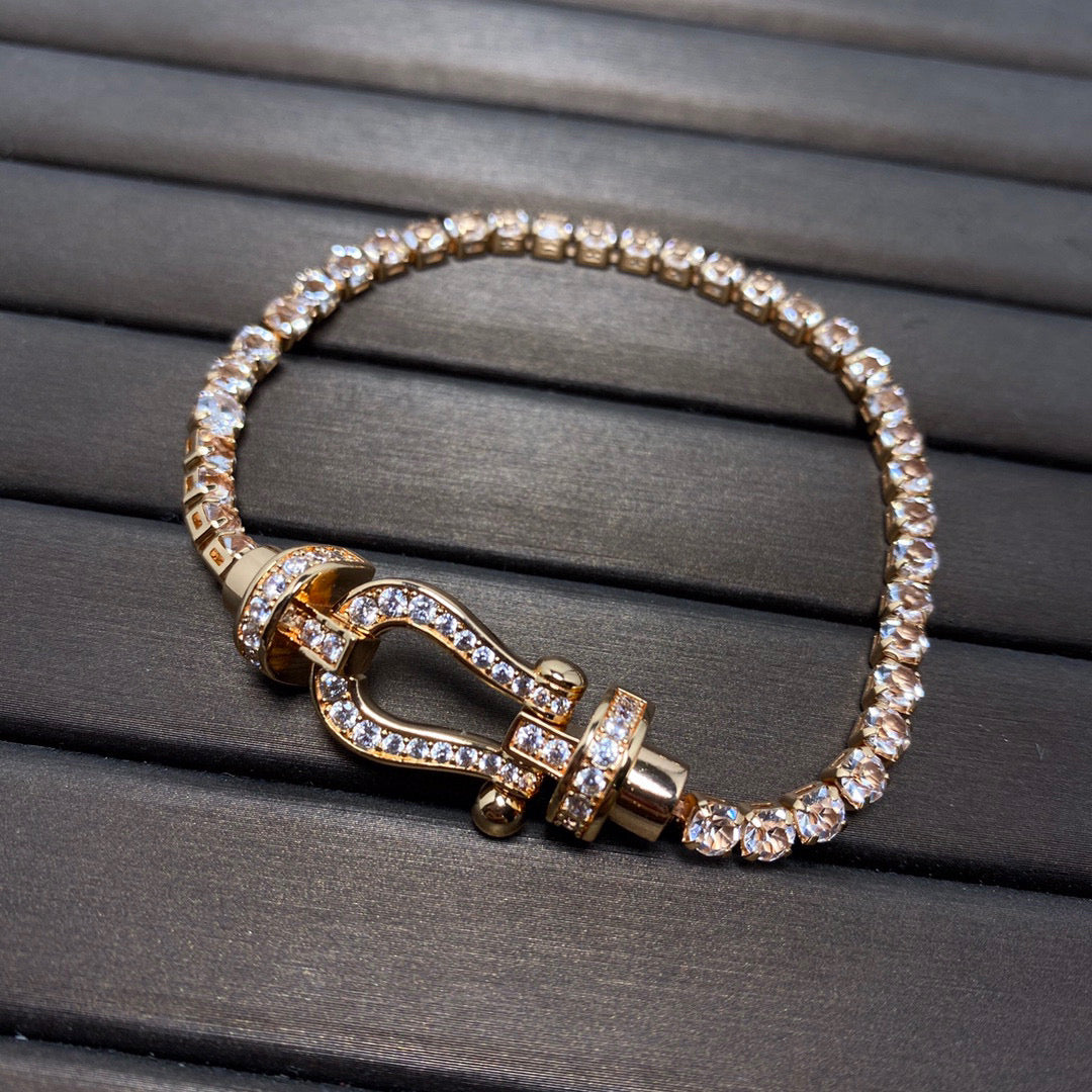 [Baslove]FORCE  LARGE HORSESHOE FULL DIAMOND TENNIS BRACELET