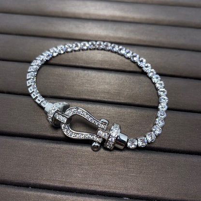 [Baslove]FORCE  HORSESHOE  DIAMOND TENNIS BRACELET