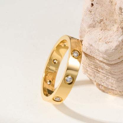 [AURORA]LOVE 4MM 8 DIAMOND RING