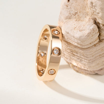 [AURORA]LOVE 4MM 8 DIAMOND RING