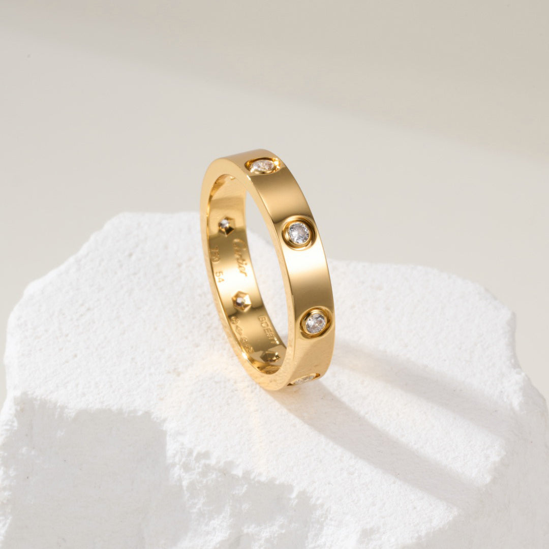 [AURORA]LOVE 4MM 8 DIAMOND RING