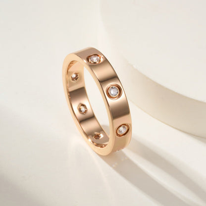 [AURORA]LOVE 4MM 8 DIAMOND RING