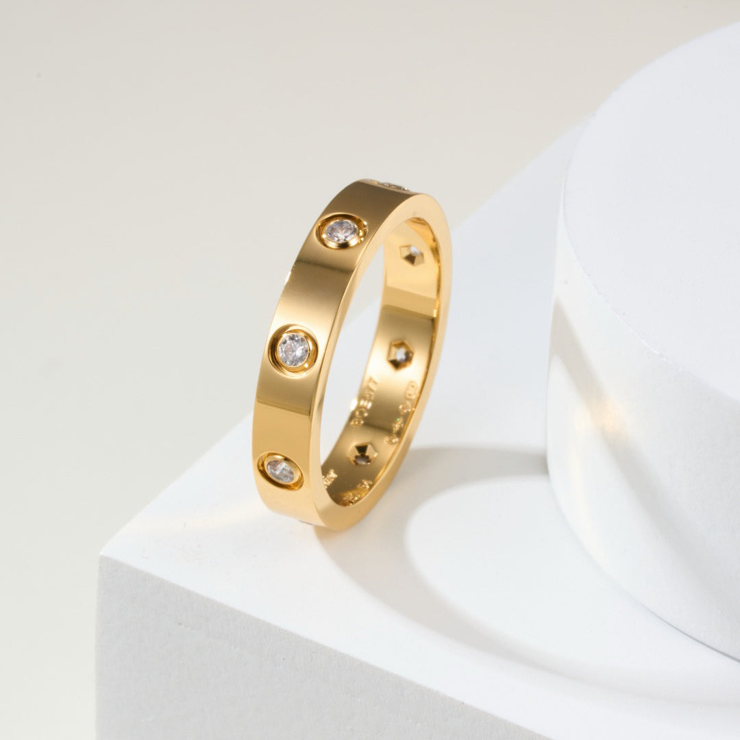 [AURORA]LOVE 4MM 8 DIAMOND RING