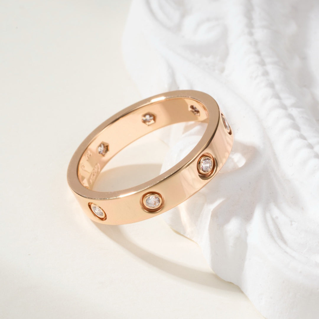 [AURORA]LOVE 4MM 8 DIAMOND RING