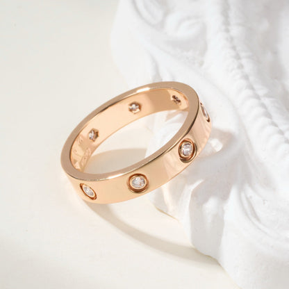 [AURORA]LOVE 4MM 8 DIAMOND RING