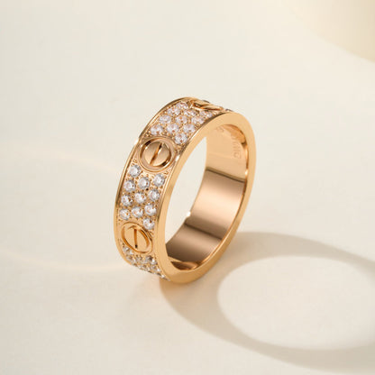 [AURORA]LOVE RING 5.5MM DIAMONDS PAVED