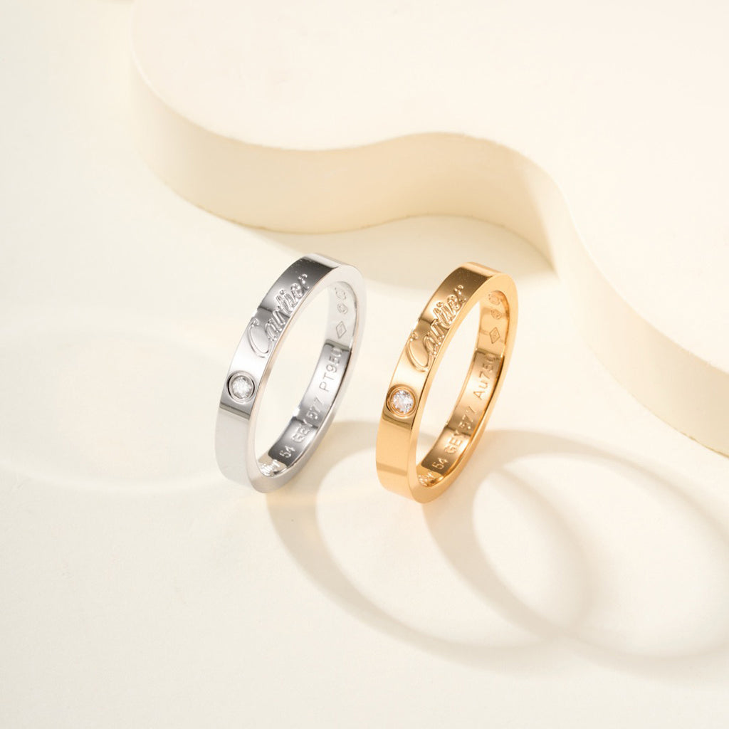 [AURORA]LOVE RING 4MM 1 DIAMOND