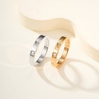 [AURORA]LOVE RING 4MM 1 DIAMOND