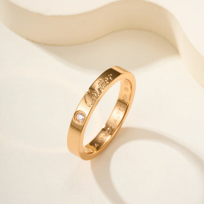 [AURORA]LOVE RING 4MM 1 DIAMOND