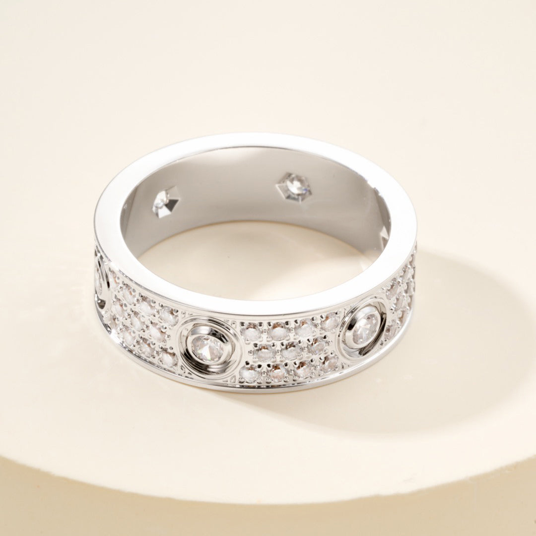 [AURORA]LOVE 5.5MM FULL-PAVE 6-DIAMOND RING