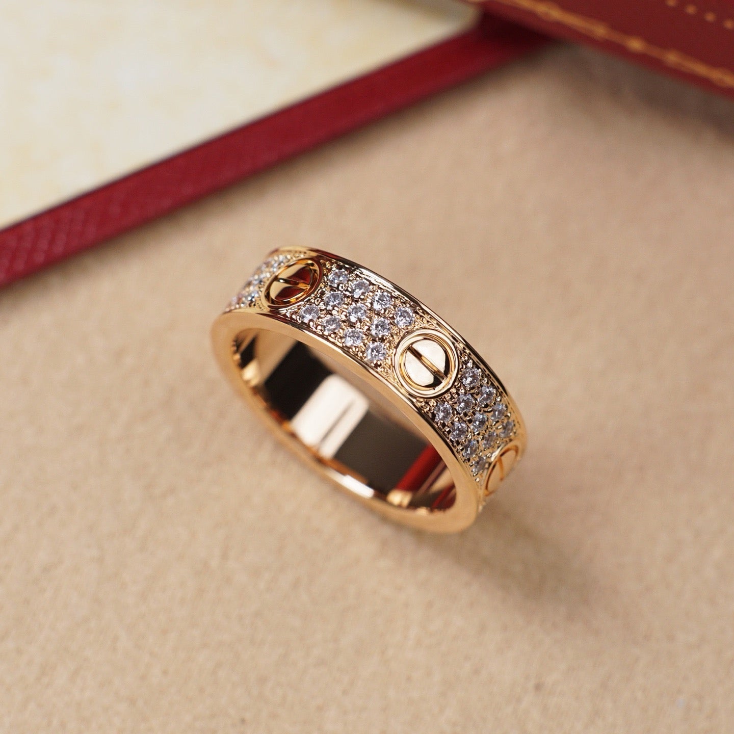 [AURORA]LOVE RING 5.5MM DIAMONDS PAVED