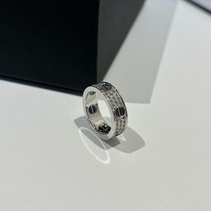 [AURORA]LOVE RING 5.5MM DIAMONDS PAVED CERAMIC