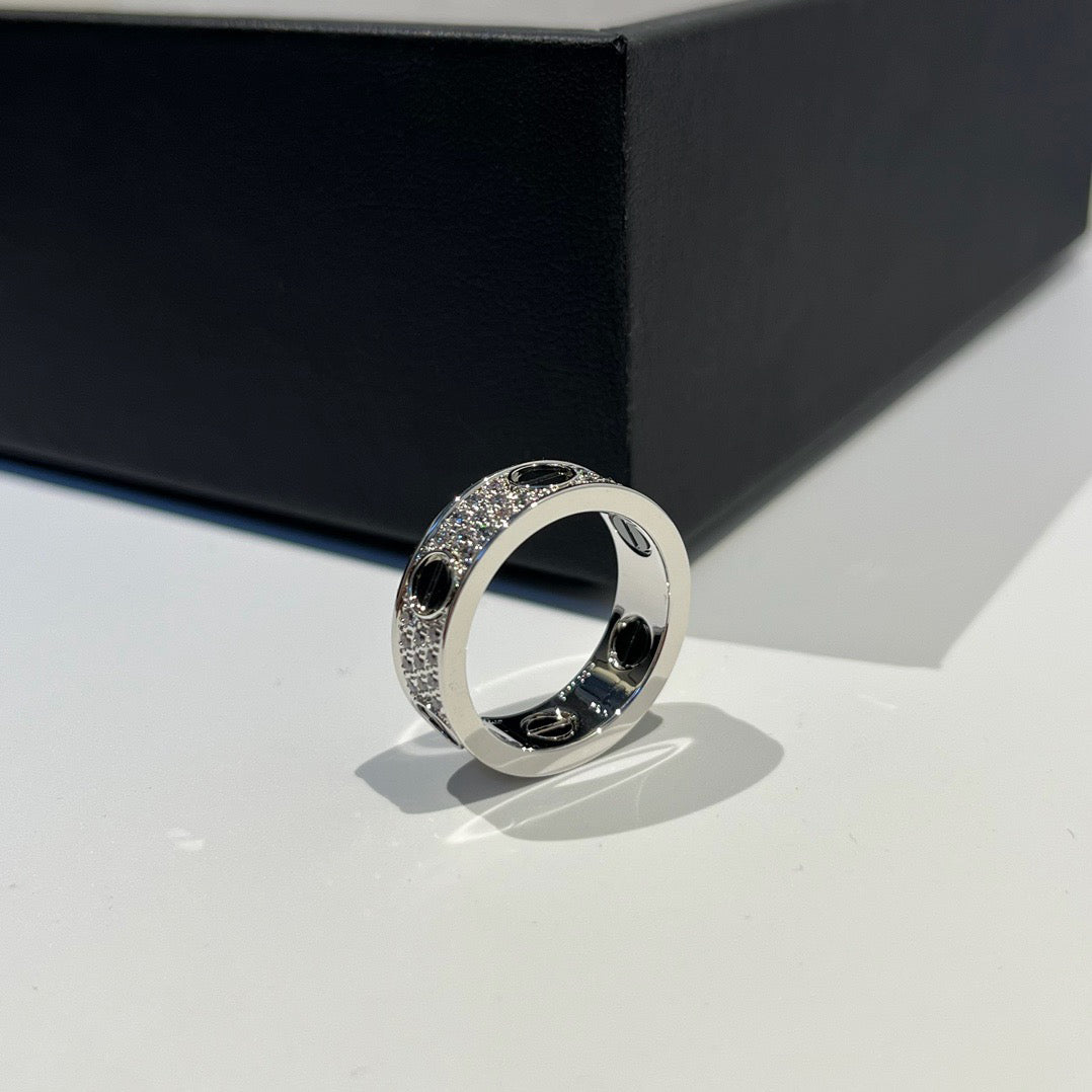 [AURORA]LOVE RING 5.5MM DIAMONDS PAVED CERAMIC