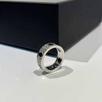 [AURORA]LOVE RING 5.5MM DIAMONDS PAVED CERAMIC