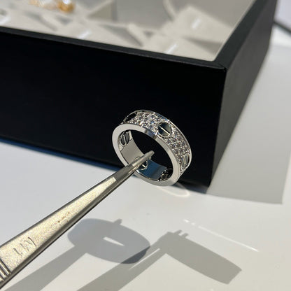 [AURORA]LOVE RING 5.5MM DIAMONDS PAVED CERAMIC