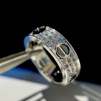 [AURORA]LOVE RING 5.5MM DIAMONDS PAVED CERAMIC