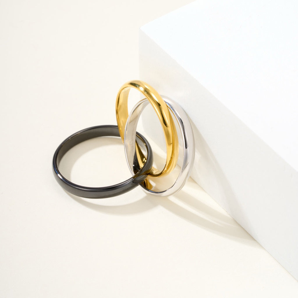 [AURORA]TRINITY 3.2MM RING BLACK CERAMIC