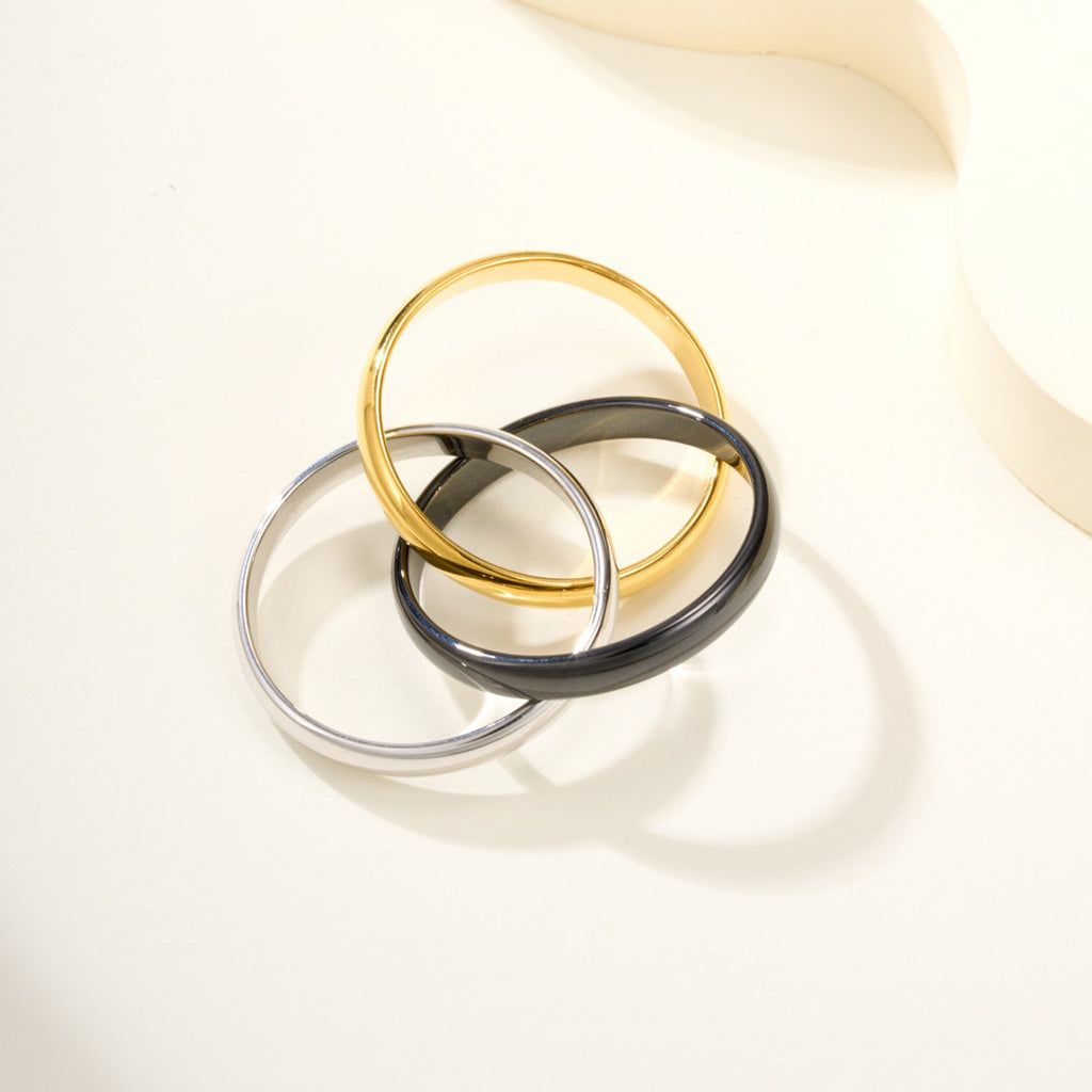 [AURORA]TRINITY 3.2MM RING BLACK CERAMIC