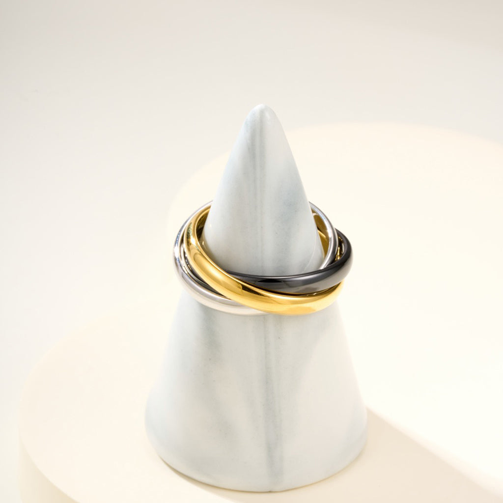 [AURORA]TRINITY 3.2MM RING BLACK CERAMIC