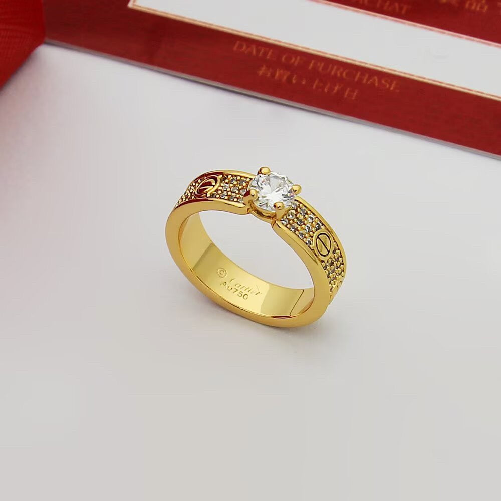[AURORA]LOVE RING 3.6MM 1 BIG DIAMOND FULL DIAMOND