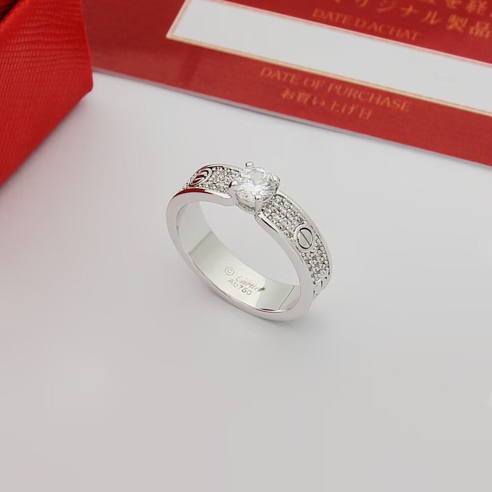 [AURORA]LOVE RING 3.6MM 1 BIG DIAMOND FULL DIAMOND