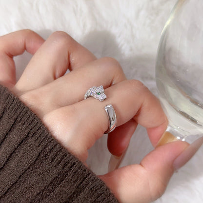[AURORA]PANTHERE HALF DIAMOND SMALL RING